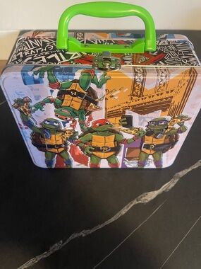 Green Ninja Turtles Handle Metal Lunchbox - Kids Toy